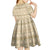 Pasifika Sataoa Pattern Simple Motif Kid Short Sleeve Dress Beige Tan LT9 - Polynesian Pride