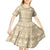 Pasifika Sataoa Pattern Simple Motif Kid Short Sleeve Dress Beige Tan LT9 - Polynesian Pride