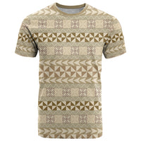 Pasifika Sataoa Pattern Simple Motif T Shirt Beige Tan LT9 Beige Tan - Polynesian Pride