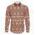Pasifika Sataoa Pattern Simple Motif Family Matching Summer Maxi Dress and Hawaiian Shirt Brown Beige Tan LT9 Dad's Shirt - Long Sleeve Brown - Polynesian Pride