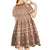 Pasifika Sataoa Pattern Simple Motif Kid Short Sleeve Dress Brown Beige Tan LT9 - Polynesian Pride