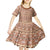 Pasifika Sataoa Pattern Simple Motif Kid Short Sleeve Dress Brown Beige Tan LT9 - Polynesian Pride