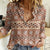 Pasifika Sataoa Pattern Simple Motif Women Casual Shirt Brown Beige Tan LT9 Female Brown - Polynesian Pride