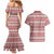 Pasifika Sataoa Pattern Simple Motif Couples Matching Mermaid Dress and Hawaiian Shirt Cherry LT9 - Polynesian Pride