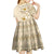 Pasifika Sataoa Pattern Plumeria Vintage Kid Short Sleeve Dress Beige Tan LT9 - Polynesian Pride