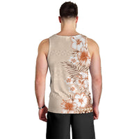 Pasifika Sataoa Pattern Plumeria Vintage Men Tank Top Brown Beige Tan LT9 - Polynesian Pride