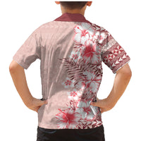 Pasifika Sataoa Pattern Plumeria Vintage Family Matching Mermaid Dress and Hawaiian Shirt Cherry LT9 - Polynesian Pride