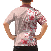 Pasifika Sataoa Pattern Plumeria Vintage Family Matching Off Shoulder Short Dress and Hawaiian Shirt Cherry LT9 - Polynesian Pride