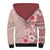 Pasifika Sataoa Pattern Plumeria Vintage Sherpa Hoodie Cherry LT9 - Polynesian Pride
