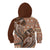 Vintage Hammerhead Shark Valentine Day Kid Hoodie Pasifika Sataoa Pattern - Brown Beige Tan LT9 - Polynesian Pride