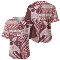 Vintage Hammerhead Shark Valentine Day Baseball Jersey Pasifika Sataoa Pattern - Cherry LT9 - Polynesian Pride