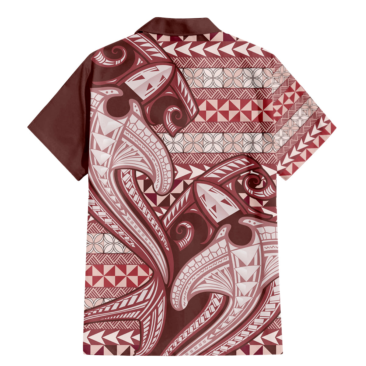 Vintage Hammerhead Shark Valentine Day Family Matching Mermaid Dress and Hawaiian Shirt Pasifika Sataoa Pattern - Cherry LT9 - Polynesian Pride