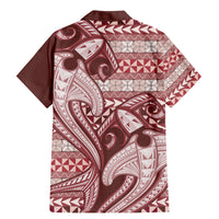 Vintage Hammerhead Shark Valentine Day Family Matching Mermaid Dress and Hawaiian Shirt Pasifika Sataoa Pattern - Cherry LT9 - Polynesian Pride