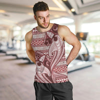 Vintage Hammerhead Shark Valentine Day Men Tank Top Pasifika Sataoa Pattern - Cherry LT9 Cherry - Polynesian Pride