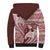 Vintage Hammerhead Shark Valentine Day Sherpa Hoodie Pasifika Sataoa Pattern - Cherry LT9 - Polynesian Pride