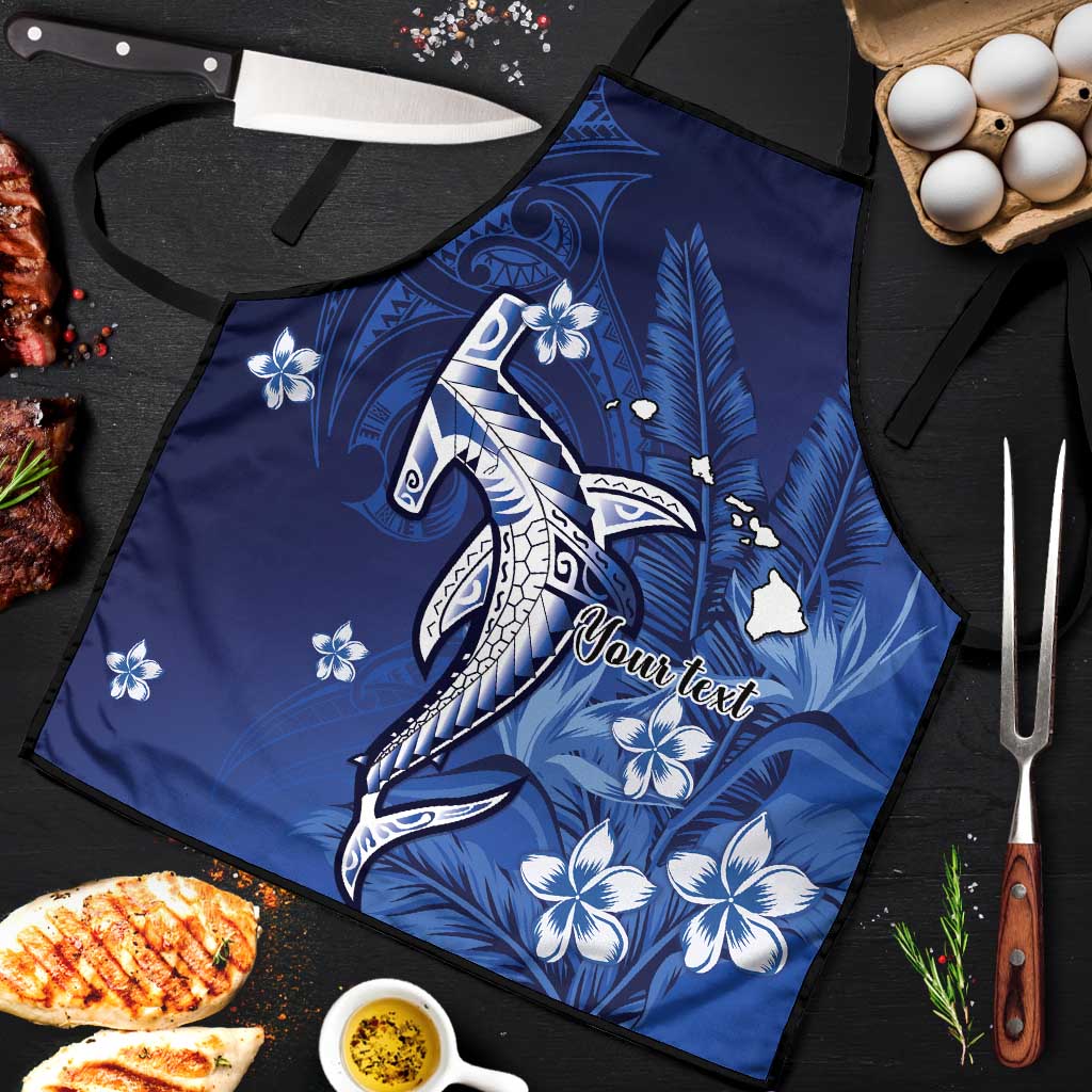 Personalized Hawaiian Maori Hammerhead Shark Apron Polu Plumeria - Polynesian Pride