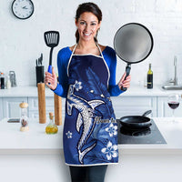 Personalized Hawaiian Maori Hammerhead Shark Apron Polu Plumeria - Polynesian Pride
