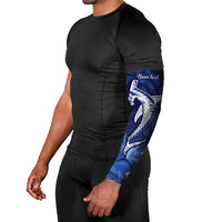 Personalized Hawaiian Maori Hammerhead Shark Arm Sleeves Polu Plumeria - Polynesian Pride