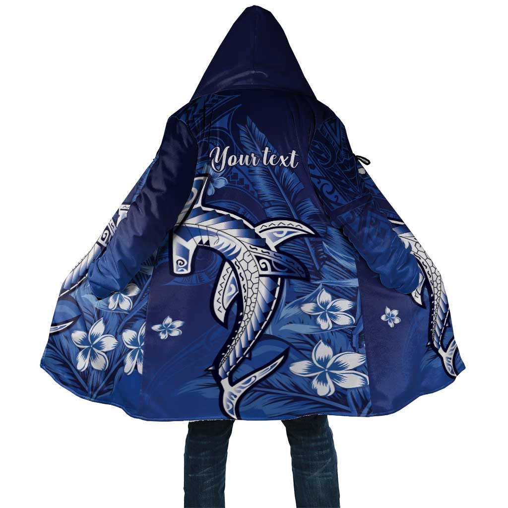 Personalized Hawaiian Maori Hammerhead Shark Cloak Polu Plumeria - Polynesian Pride