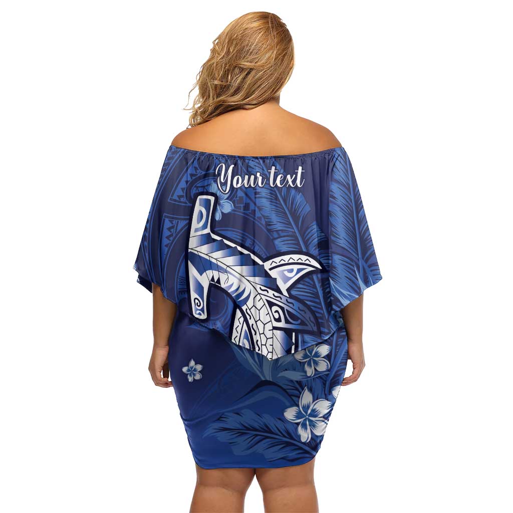 Personalized Hawaiian Maori Hammerhead Shark Family Matching Off Shoulder Short Dress and Hawaiian Shirt Polu Plumeria - Polynesian Pride