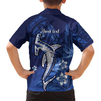 Personalized Hawaiian Maori Hammerhead Shark Family Matching Puletasi and Hawaiian Shirt Polu Plumeria