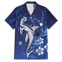 Personalized Hawaiian Maori Hammerhead Shark Family Matching Puletasi and Hawaiian Shirt Polu Plumeria