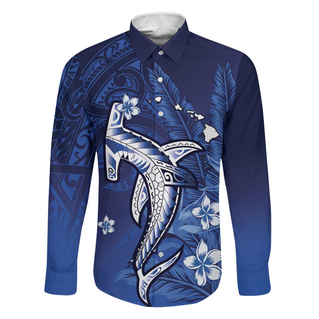 Personalized Hawaiian Maori Hammerhead Shark Family Matching Puletasi and Hawaiian Shirt Polu Plumeria