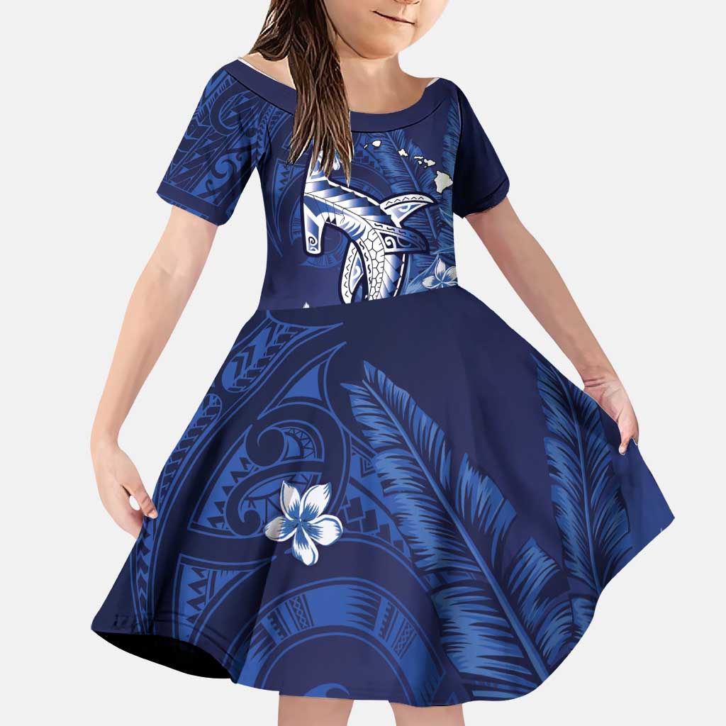 Personalized Hawaiian Maori Hammerhead Shark Family Matching Summer Maxi Dress and Hawaiian Shirt Polu Plumeria - Polynesian Pride