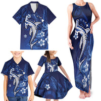 Personalized Hawaiian Maori Hammerhead Shark Family Matching Tank Maxi Dress and Hawaiian Shirt Polu Plumeria - Polynesian Pride