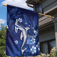 Personalized Hawaiian Maori Hammerhead Shark Garden Flag Polu Plumeria - Polynesian Pride