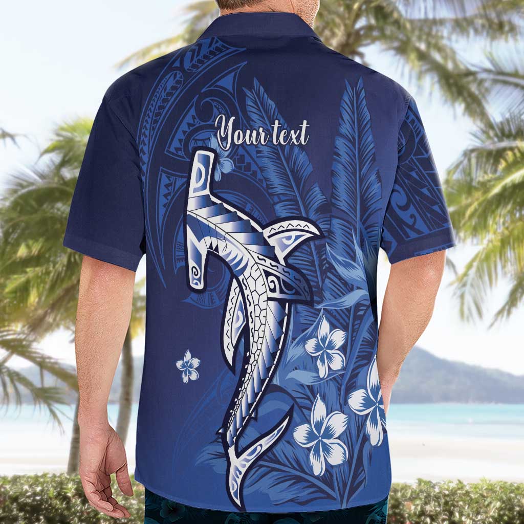 Personalized Hawaiian Maori Hammerhead Shark Hawaiian Shirt Polu Plumeria - Polynesian Pride