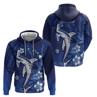 Personalized Hawaiian Maori Hammerhead Shark Hoodie Polu Plumeria - Polynesian Pride