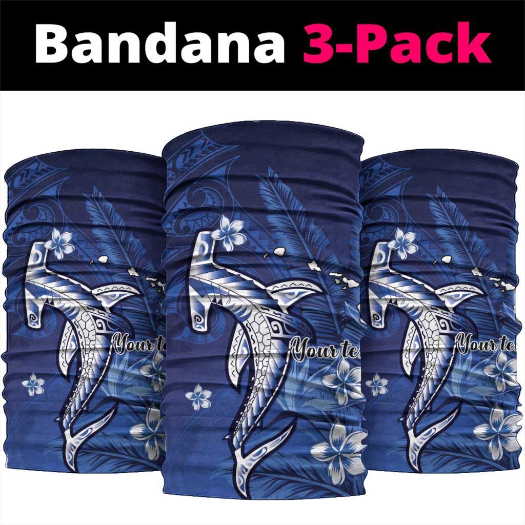 Personalized Hawaiian Maori Hammerhead Shark Neck Gaiter Polu Plumeria - Polynesian Pride