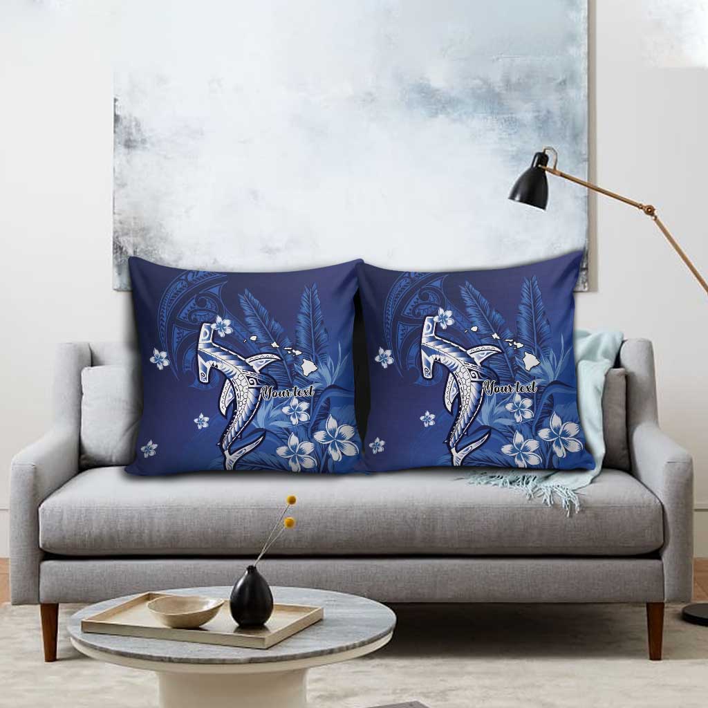 Personalized Hawaiian Maori Hammerhead Shark Pillow Cover Polu Plumeria - Polynesian Pride