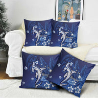 Personalized Hawaiian Maori Hammerhead Shark Pillow Cover Polu Plumeria - Polynesian Pride