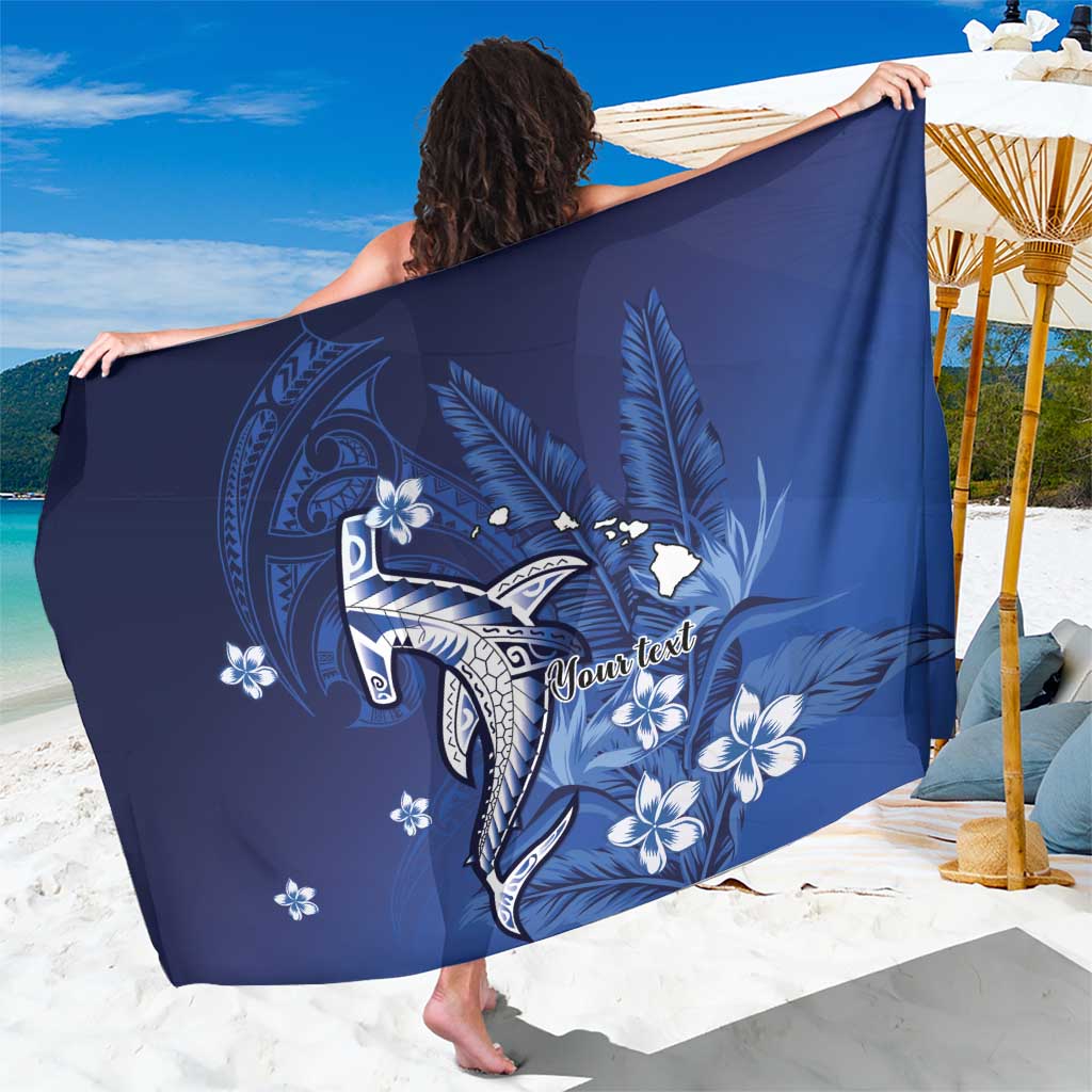 Personalized Hawaiian Maori Hammerhead Shark Sarong Polu Plumeria - Polynesian Pride