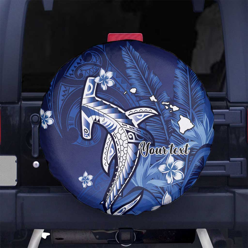 Personalized Hawaiian Maori Hammerhead Shark Spare Tire Cover Polu Plumeria - Polynesian Pride