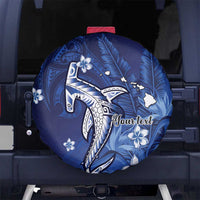 Personalized Hawaiian Maori Hammerhead Shark Spare Tire Cover Polu Plumeria - Polynesian Pride