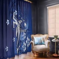 Personalized Hawaiian Maori Hammerhead Shark Window Curtain Polu Plumeria - Polynesian Pride