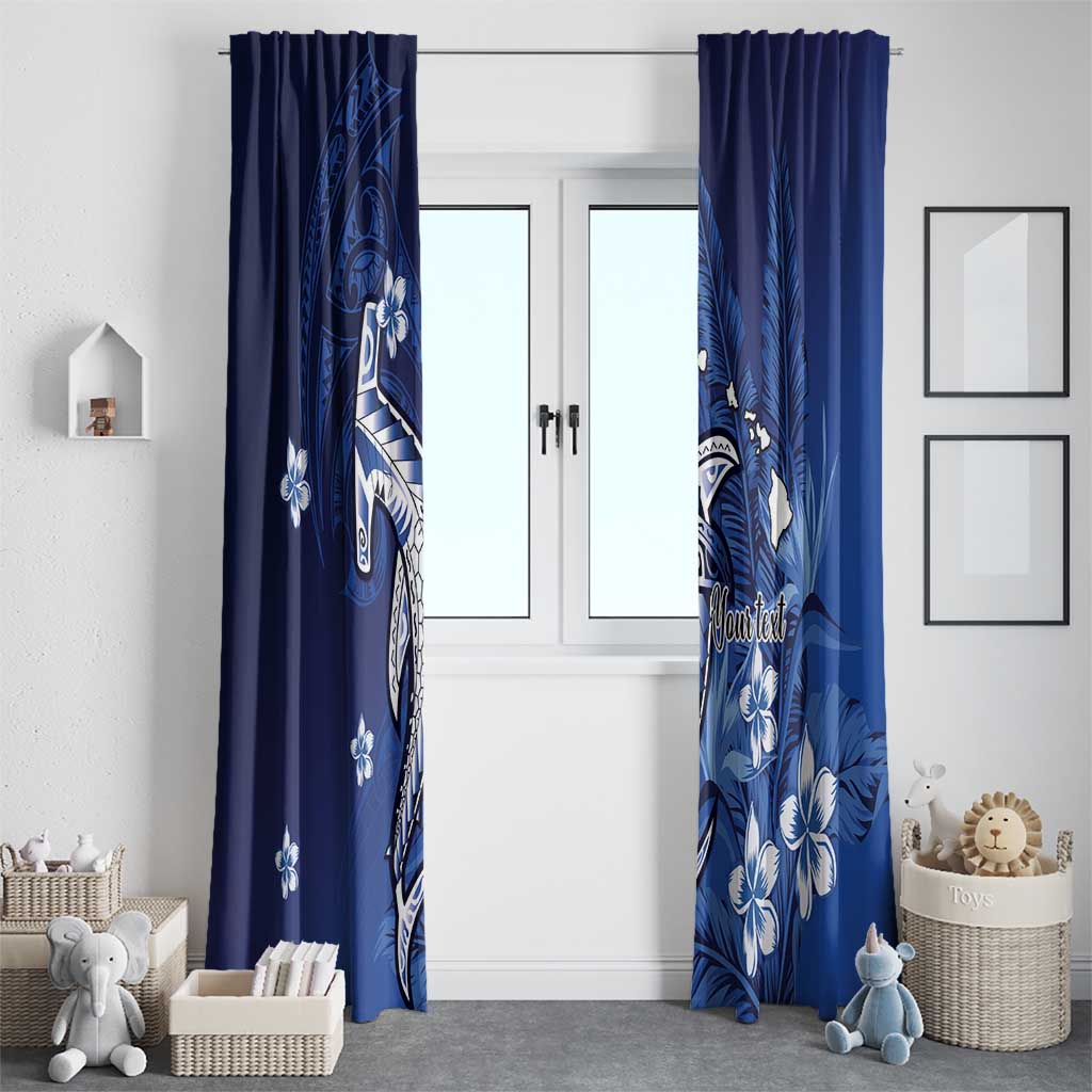 Personalized Hawaiian Maori Hammerhead Shark Window Curtain Polu Plumeria - Polynesian Pride