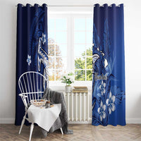 Personalized Hawaiian Maori Hammerhead Shark Window Curtain Polu Plumeria - Polynesian Pride