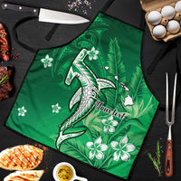 Personalized Hawaiian Maori Hammerhead Shark Apron Omaomao Plumeria - Polynesian Pride