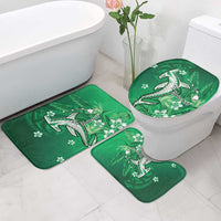 Personalized Hawaiian Maori Hammerhead Shark Bathroom Set Omaomao Plumeria - Polynesian Pride