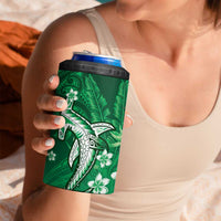Personalized Hawaiian Maori Hammerhead Shark 4 in 1 Can Cooler Tumbler Omaomao Plumeria - Polynesian Pride