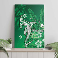 Personalized Hawaiian Maori Hammerhead Shark Canvas Wall Art Omaomao Plumeria - Polynesian Pride
