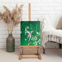 Personalized Hawaiian Maori Hammerhead Shark Canvas Wall Art Omaomao Plumeria - Polynesian Pride