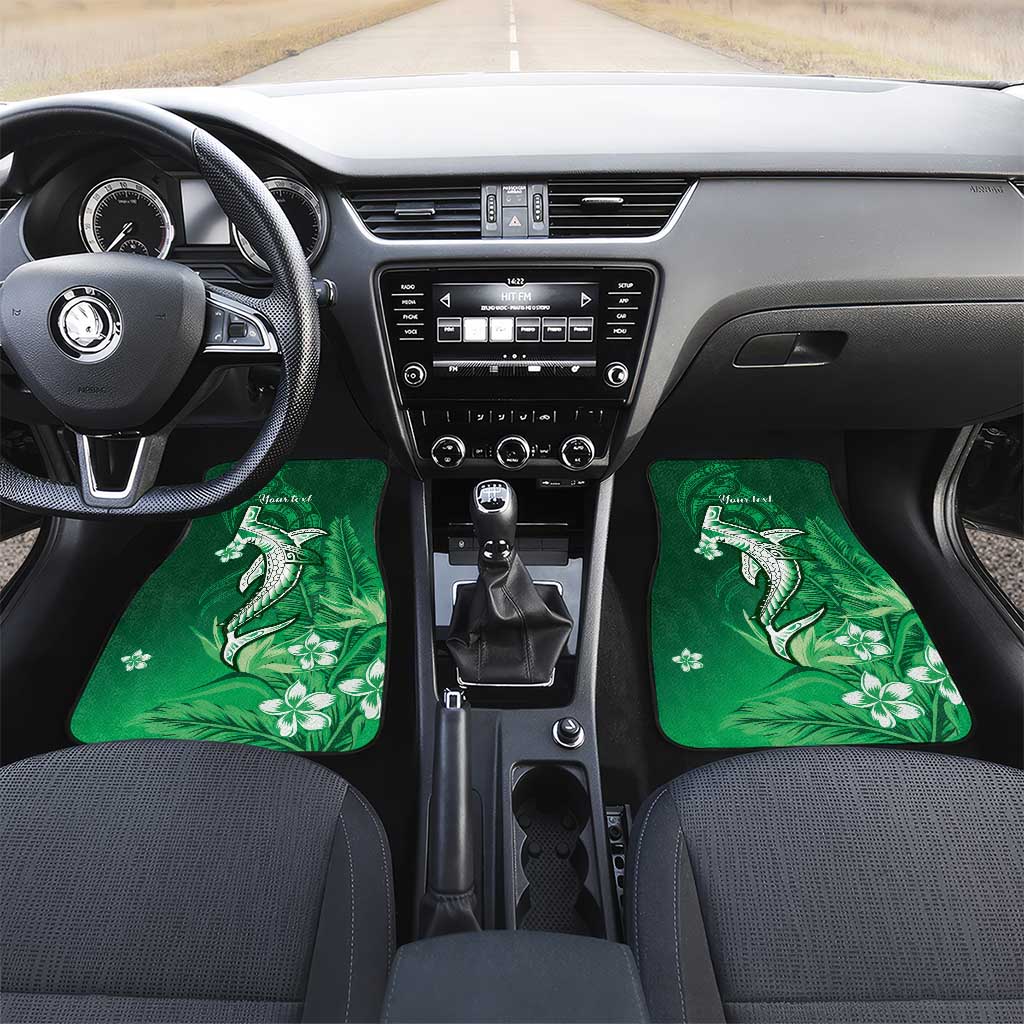 Personalized Hawaiian Maori Hammerhead Shark Car Mats Omaomao Plumeria - Polynesian Pride