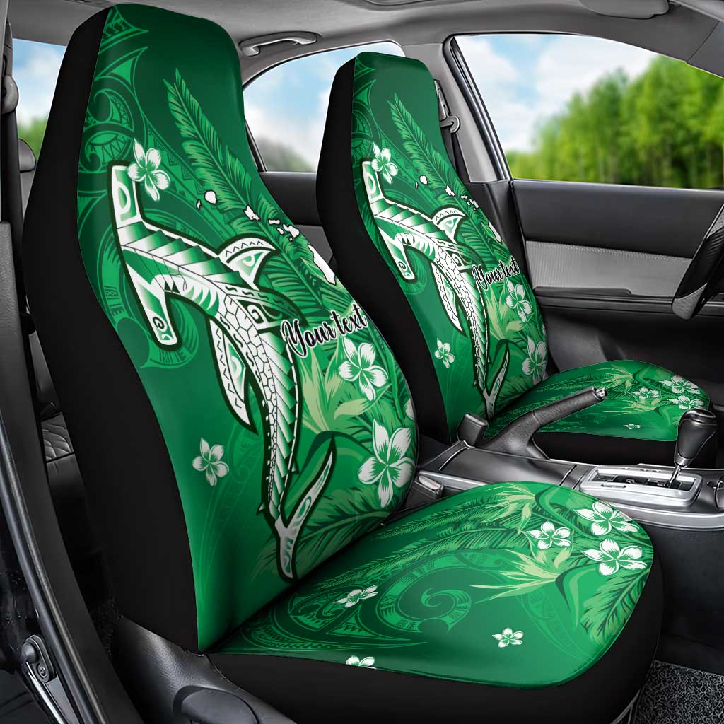 Personalized Hawaiian Maori Hammerhead Shark Car Seat Cover Omaomao Plumeria - Polynesian Pride