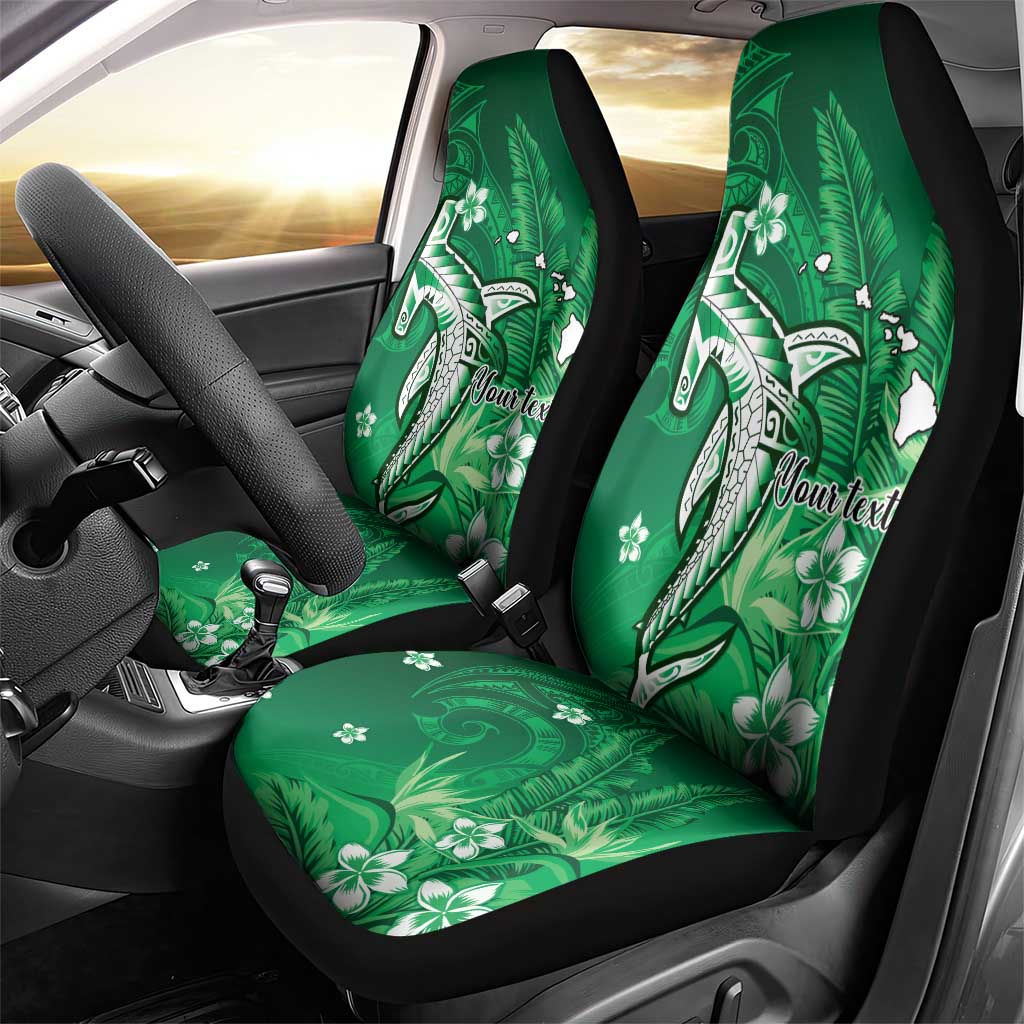 Personalized Hawaiian Maori Hammerhead Shark Car Seat Cover Omaomao Plumeria - Polynesian Pride