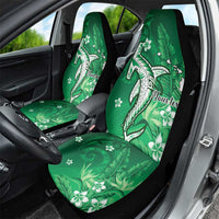 Personalized Hawaiian Maori Hammerhead Shark Car Seat Cover Omaomao Plumeria - Polynesian Pride